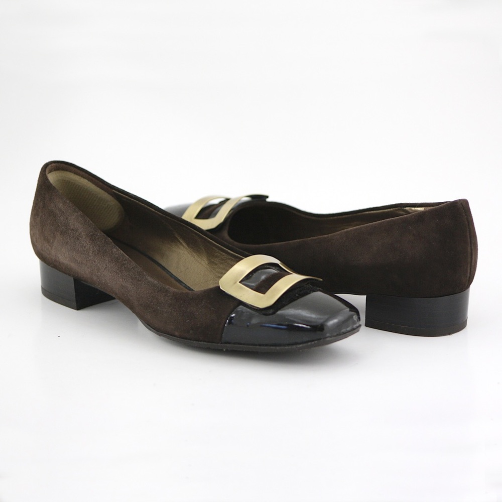 Peter Kaiser Cap toe suede mid heel pump UKsz5/US7.5 nwob